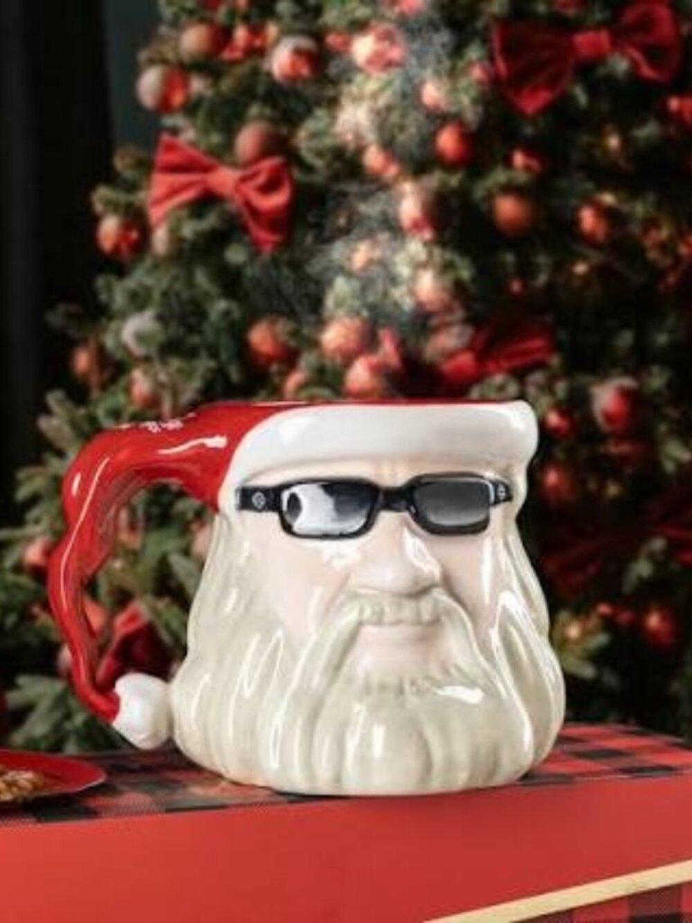HARLEY-DAVIDSON BIKER SANTA SCULPTED MUG